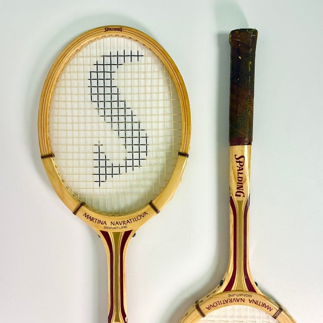 1980s 1980s Vintage Martina Navratilova Signature Spaulding Tennis Racket - A Pair For Sale - Image 5 of 12