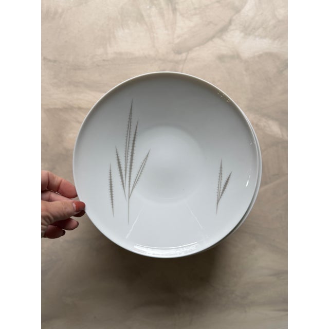 1950s Vintage Heinrich & Co. Bavaria Porcelain Bowls – Grazie Pattern – 9” Wide, 1.75” Deep - Set 11 For Sale - Image 5 of 9