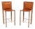 Vintage Italian Leather Bar Stools by Enrico Pellizzoni, 1980, Set of 2 For Sale