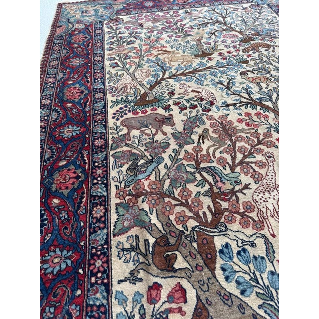 Antique "Paradise Scene" Tabriz, Nature and Art Collide Rug 4.7 x 6.4 For Sale - Image 4 of 10