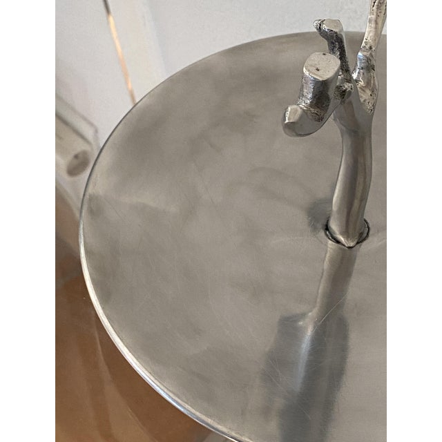 Plateau and Aluminum Pole Tray, 1970s For Sale - Image 6 of 14