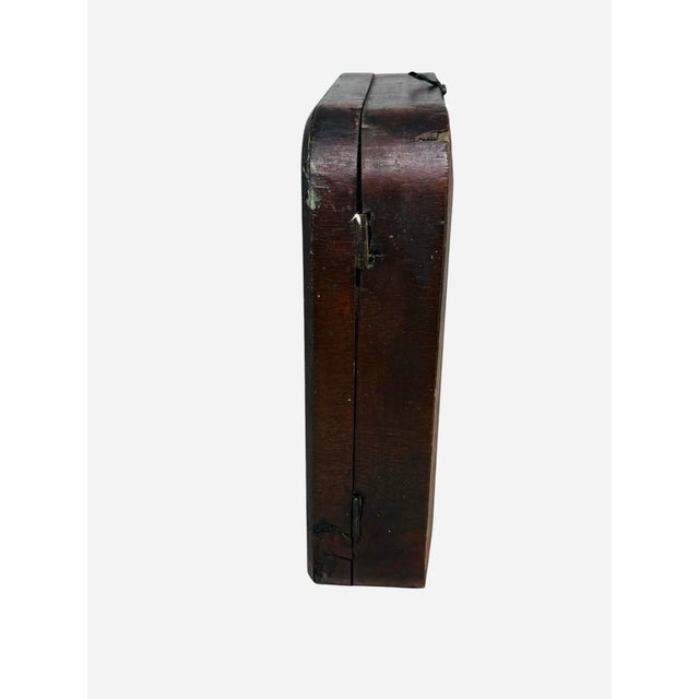 Religious Early 1900s Russian Hinged Wooden Kiot Icon Case With Glass Front and Hanging Loop For Sale - Image 3 of 12