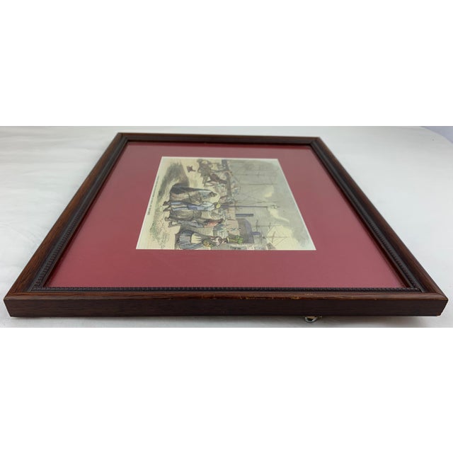 Early 20th Century Framed Lithograph of Nassau Ship Unloading For Sale - Image 4 of 11