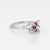 Modern Mid 20th Century Diamond Ruby Star Ring Vintage 18 Karat White Gold Fine Cocktail size 6.25 For Sale - Image 3 of 7
