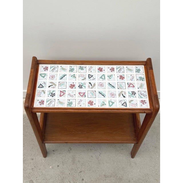 1950s Side Table in Wood and Ceramic, France, 1950 For Sale - Image 5 of 9