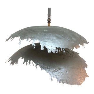 Brutalist Pewter Pendant Light For Sale