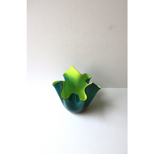 Glass Venini Italian Murano Vase For Sale - Image 7 of 12