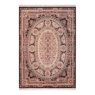 Elegant Pak-Persian Black/Beige Wool Rug - 8'1'' X 10'2'' For Sale