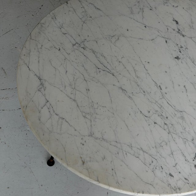 White 1960s Italian Carrara Marble Coffee Table For Sale - Image 8 of 9