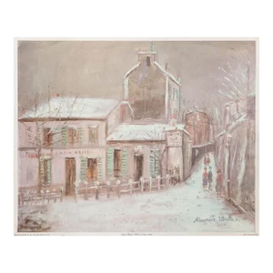 Lapin Agile in Winter, Maurice Utrillo Offset Lithograph