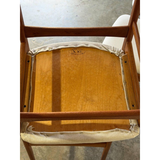 Dux Teak Dining Chairs Set of 4 With Light Upholstery Danish Mid-Century Modern 1960s For Sale - Image 10 of 11