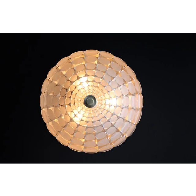 Mid-Century Modern Space Age Round Flush Mount in Frosted Glass by J. T. Kalmar for Kalmar, Austria, 1960s For Sale - Image 6 of 11