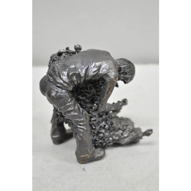 Eddie Hackman the Shearer Bronze Figure Limited Edition 1986 Australian Outback For Sale - Image 9 of 11