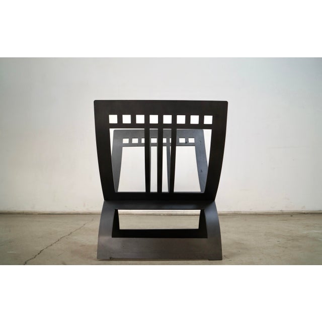 Arts & Crafts Style Solid Metal Log Holder / Magazine Rack | Chairish