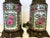 Early 20th Century Early 20th Century Antique Asian Chinoiserie Style Hand Painted Porcelain and Bronze Oil Lamps Converted to Electric - a Pair For Sale - Image 5 of 13