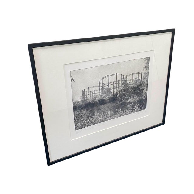 Signed limited edition etching by Barbara Webb depicting the historic King’s Cross gasholders in London. Numbered 4/30 and...