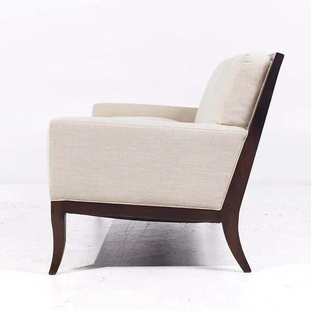 Late 20th Century Hickory Chair Curtis Sofa in J. Robert Scott Ivory Fabric - Pair For Sale - Image 5 of 11