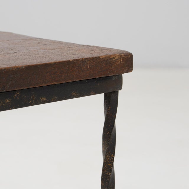 20th Century French Metal and Wooden Side Table With Twisted Legs For Sale In Greensboro - Image 6 of 18