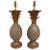 Gold 1960's Vintage Italian Gilt Terracotta Pineapple Lamps-Pair For Sale - Image 8 of 9