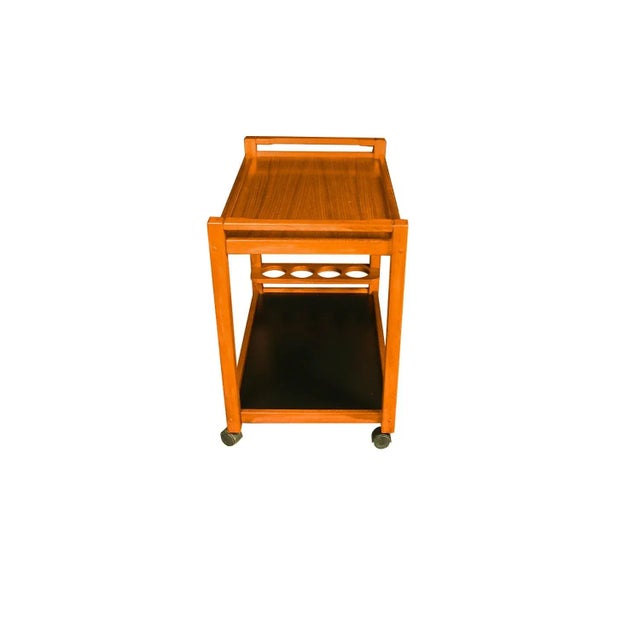 Mid Century Danish 1960s Teak Bar Cart Denmark For Sale In Baltimore - Image 6 of 10