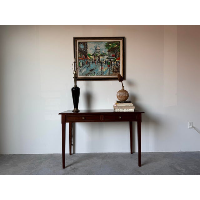 Mid-Century Modern 1960’s Vintage Parisian Street Scene Oil on Canvas Painting, Signed For Sale - Image 3 of 12