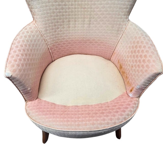 Pink 1950s Mid-Century Barrel Back Club Chair For Sale - Image 8 of 8