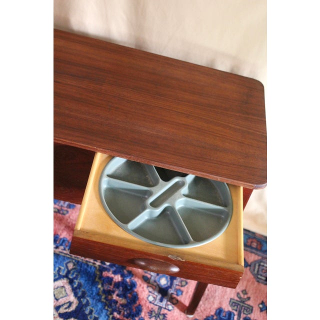 1960s 1960s Midcentury Modern Scandinavian Sewing Table For Sale - Image 5 of 14