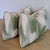 Pierre Frey Le Grandiere pillows in Topaire green, is a pretty flame stitch warp print. Linen polyester blend, and feels...