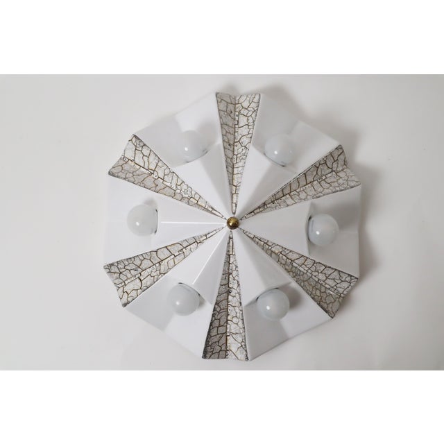 Mid-Century Modern Star Wall Lamp in White and Gold Ceramic from Pan Keramik, Germany, 1970s For Sale - Image 3 of 17