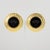 Contemporary Karl Lagerfeld Paris Gilt Metal Clip Earrings with Black Intaglio For Sale - Image 3 of 8
