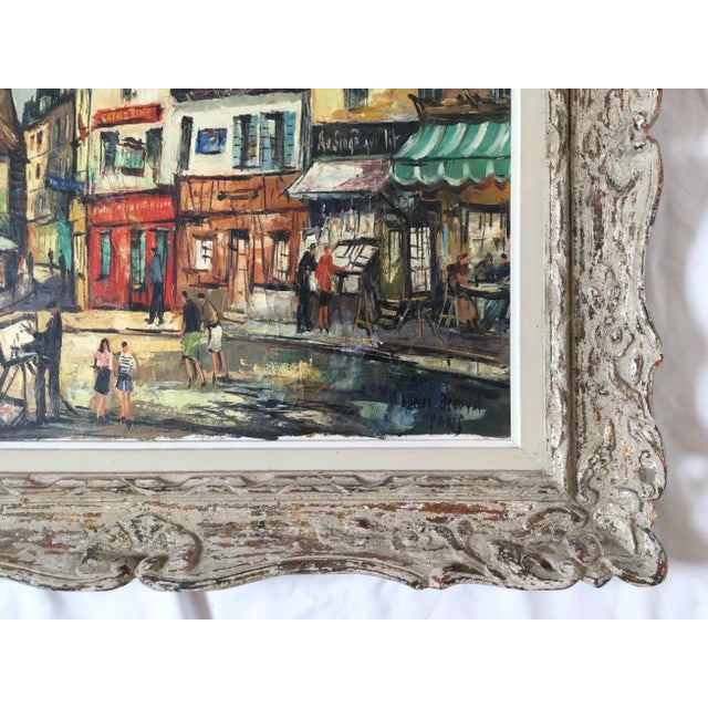 Blue Mid 20th Century "Montmartre Paris" Oil Painting by Adrian Beauval, Framed For Sale - Image 8 of 13