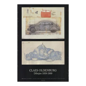 1989 Claes Oldenburg 'Drawings 1959-1989' Blue,White Offset Lithograph