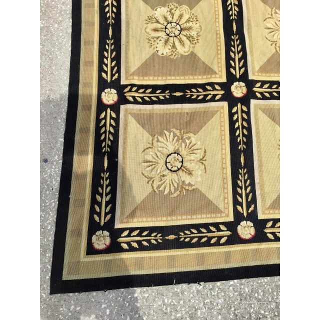 Henri Samuel Style French Aubusson Needlepoint Medallion Tapestry For Sale - Image 4 of 6