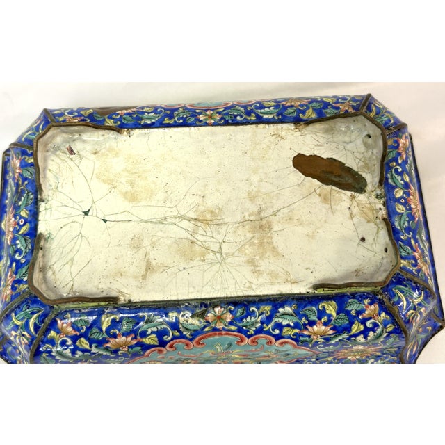 18th Century Chinese Canton Enamel Jardiniere Bonsai Container With Exquisite Decorations For Sale - Image 18 of 18
