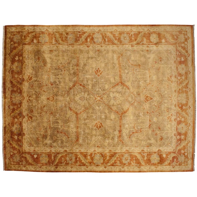 New Gold Wash Indian Oushak Design Rug - 9'9" X 13'3" For Sale - Image 10 of 12