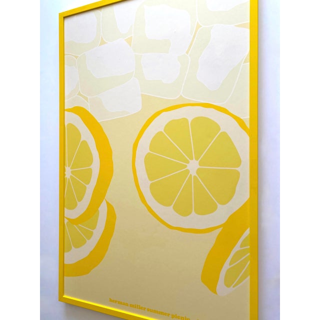 Wood Herman Miller Summer Picnic Vintage 1980 Steven Frykholm " Lemonade " Silkscreen Print Framed Large Pop Art Poster For Sale - Image 7 of 8