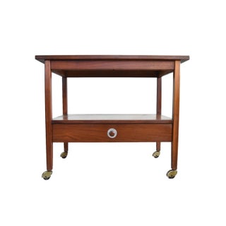 Jack Cartwright Vintage 1960s Walnut Bar Cart For Sale