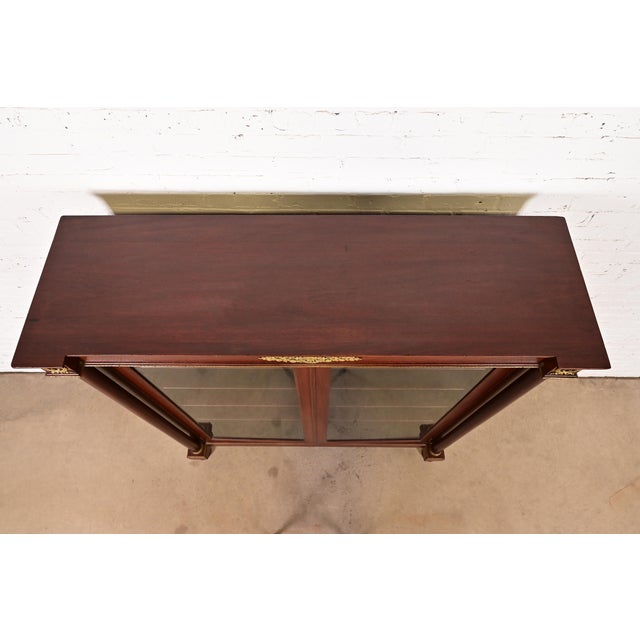 Herter Brothers Style Antique French Empire Mahogany Bookcase With Mounted Ormolu, Circa 1890s For Sale - Image 9 of 12