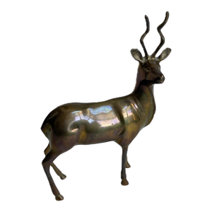 Vintage Mid-Century Modern Brass Antelope / Gazelle Figurine