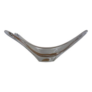 Large Italian Crystal Glass Bowl by Daum, France, 1960s For Sale