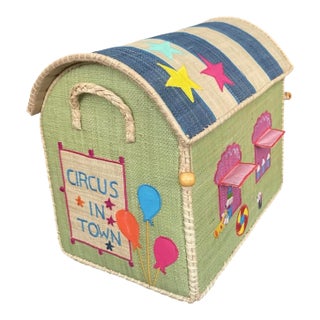 Whimsical Artisan-Crafted Circus Toy Trunk For Sale
