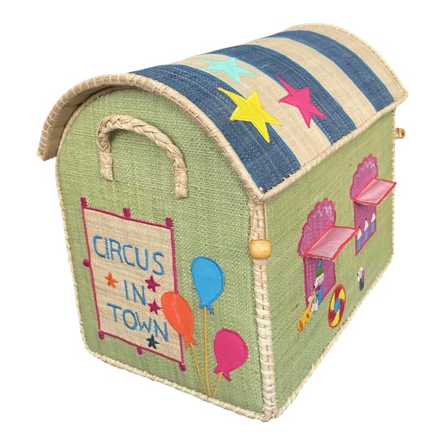 Whimsical Artisan-Crafted Circus Toy Trunk For Sale