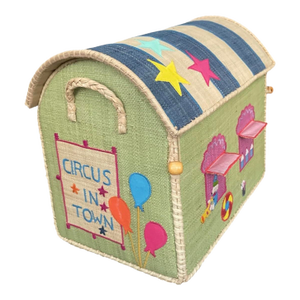 Whimsical Artisan-Crafted Circus Toy Trunk