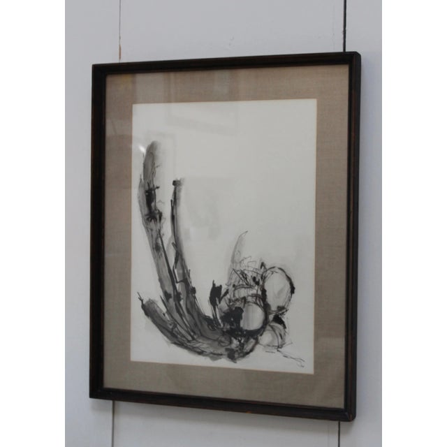 1960s black and white abstract artwork signed "Bernstein".