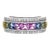 Natural Multi Sapphire Ring With Natural Diamonds in 18k Gold For Sale