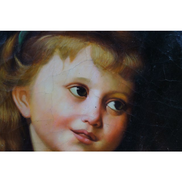 Late 20th Century Kalina Oksana 'The Girl Entreaty' Portrait Painting Ornate Rococo Frame For Sale - Image 4 of 12