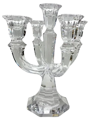 5-Arm Crystal Candlestick from Val Saint Lambert, Belgium, 1930s