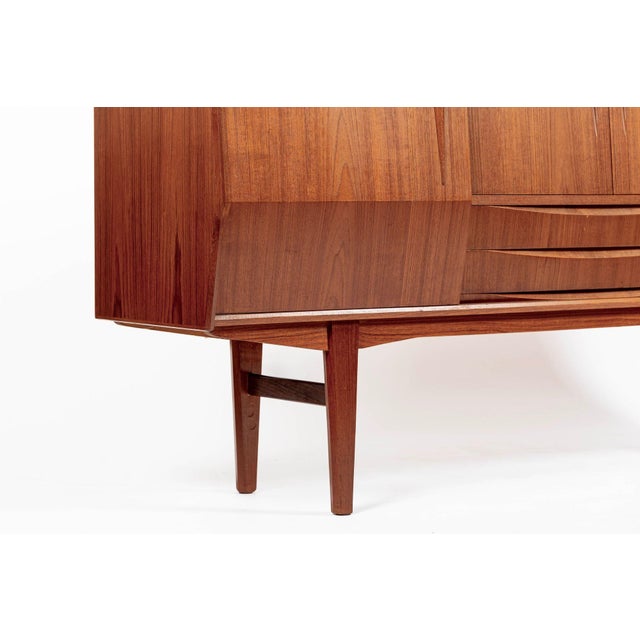 Mid-Century Danish Modern Teak High Sideboard or Bar Cabinet 1960s For Sale - Image 15 of 17