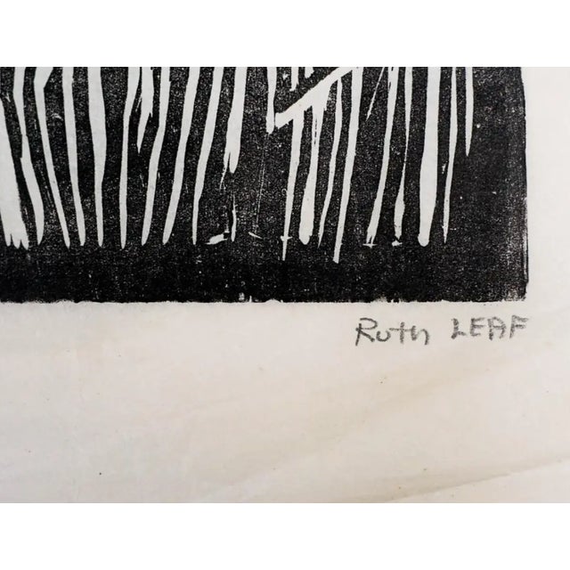 Ruth Leaf (1923-2015) pencil signed, woodcut on thin paper, titled "Karen" and numbered 4 of 25. Leaf was an American...