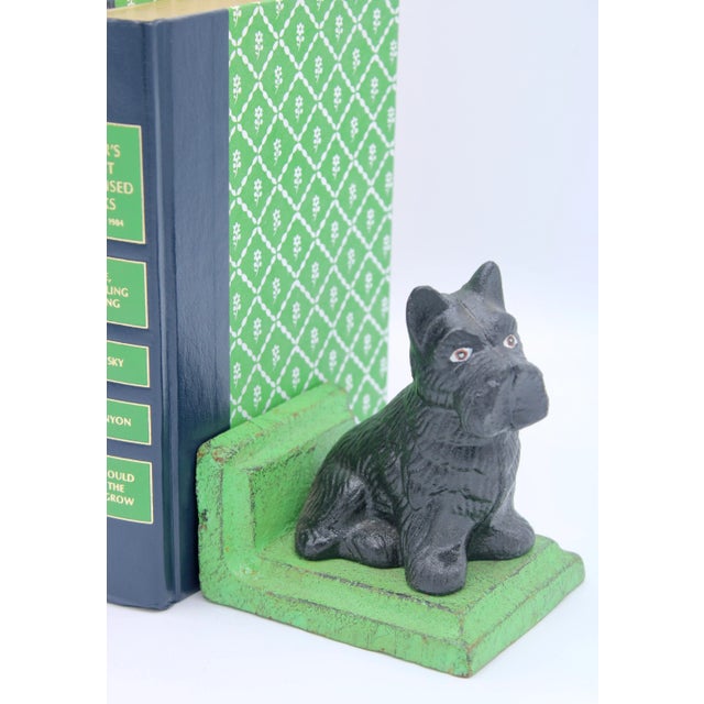 Black Vintage Scottie Dog Cast Iron Bookends For Sale - Image 8 of 10